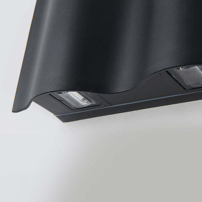 Outdoor LED Wall Sconce in Wave Design | Modern Up and Down Wall Light