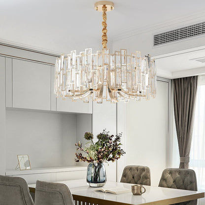 Golden Crystal Chandelier for Living Room | Modern Elegant Ceiling Light