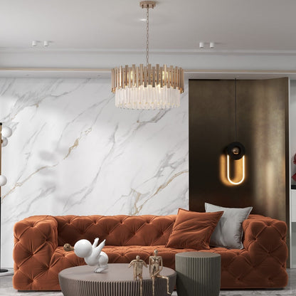 Modern Gold Crystal Chandelier for Dining Room | Elegant Ceiling Light