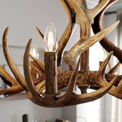 Rustic Antler LED Chandelier | Deer Horn Ceiling Light for Living Dining Room