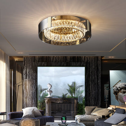 Luxury Crystal LED Chandelier with Remote | Modern Dimmable Ceiling Light