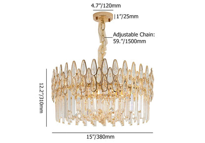 Modern Gold Crystal Chandelier for Living Room | Elegant Ceiling Light