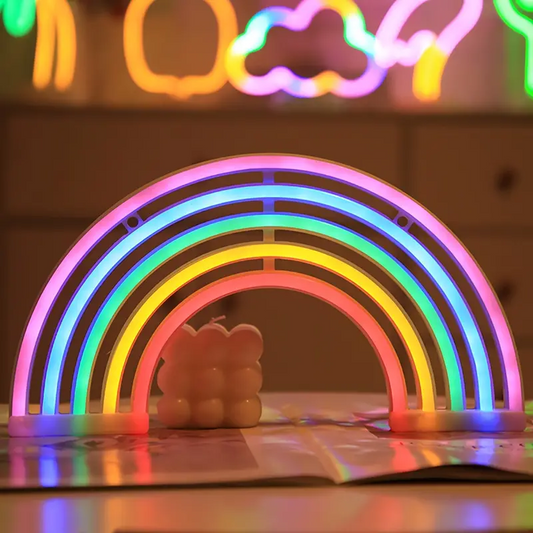 Rainbow LED Night Lamp with Colourful Glow | Decorative Kids Table Lamp