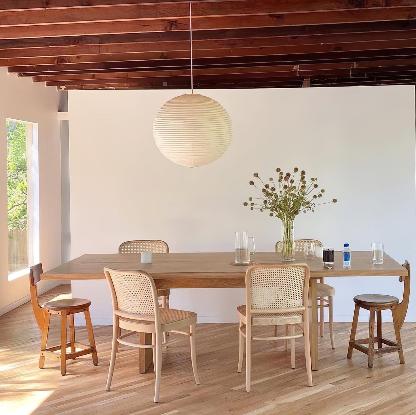 Japanese Paper Pendant Lamp | Minimalist Round Ceiling Light