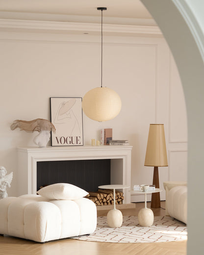 Japanese Paper Pendant Lamp | Minimalist Round Ceiling Light