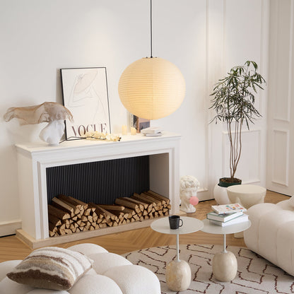 Japanese Paper Pendant Lamp | Minimalist Round Ceiling Light