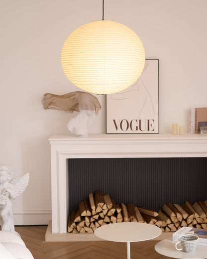 Japanese Paper Pendant Lamp | Minimalist Round Ceiling Light