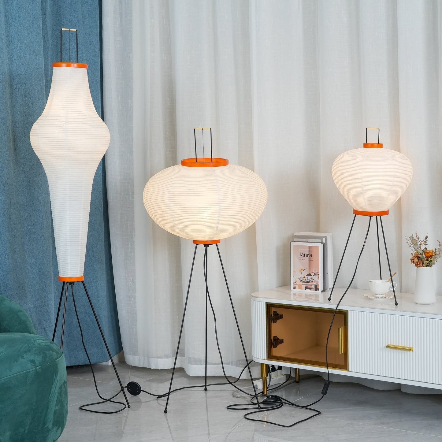 Modern Japanese Style Floor Lamp | Standing Light for Living Room and Bedroom