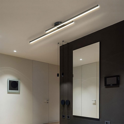 Modern Aluminium LED Ceiling Light | Long Strip Living Room Flush Mount Lamp