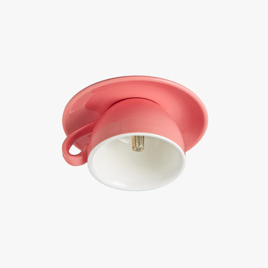 Ceramic Cup Style Flush Mount Ceiling Light | Modern Decorative Lamp