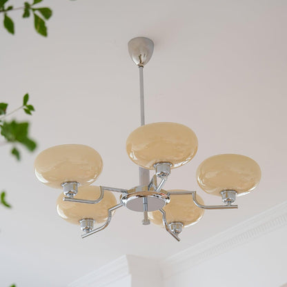 Modern Glass Globe Chandelier | Elegant Ceiling Lamp for Living Room or Dining Area