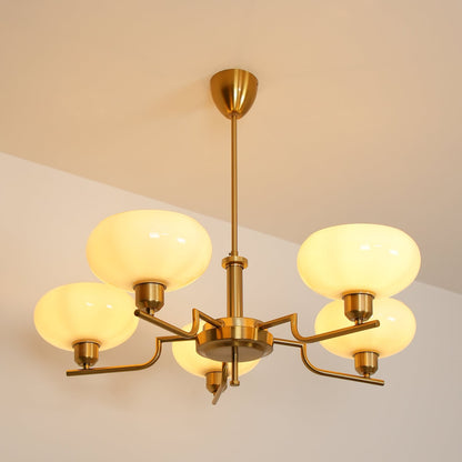Modern Glass Globe Chandelier | Elegant Ceiling Lamp for Living Room or Dining Area