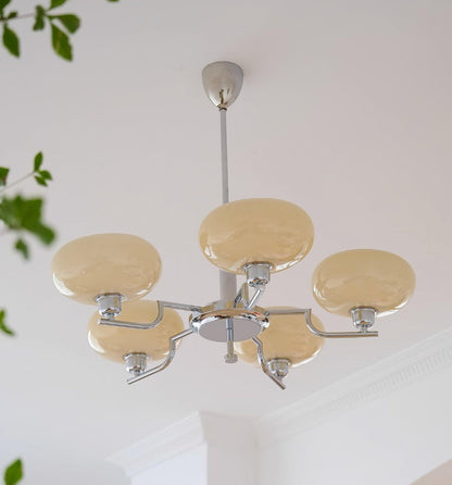 Modern Glass Globe Chandelier | Elegant Ceiling Lamp for Living Room or Dining Area