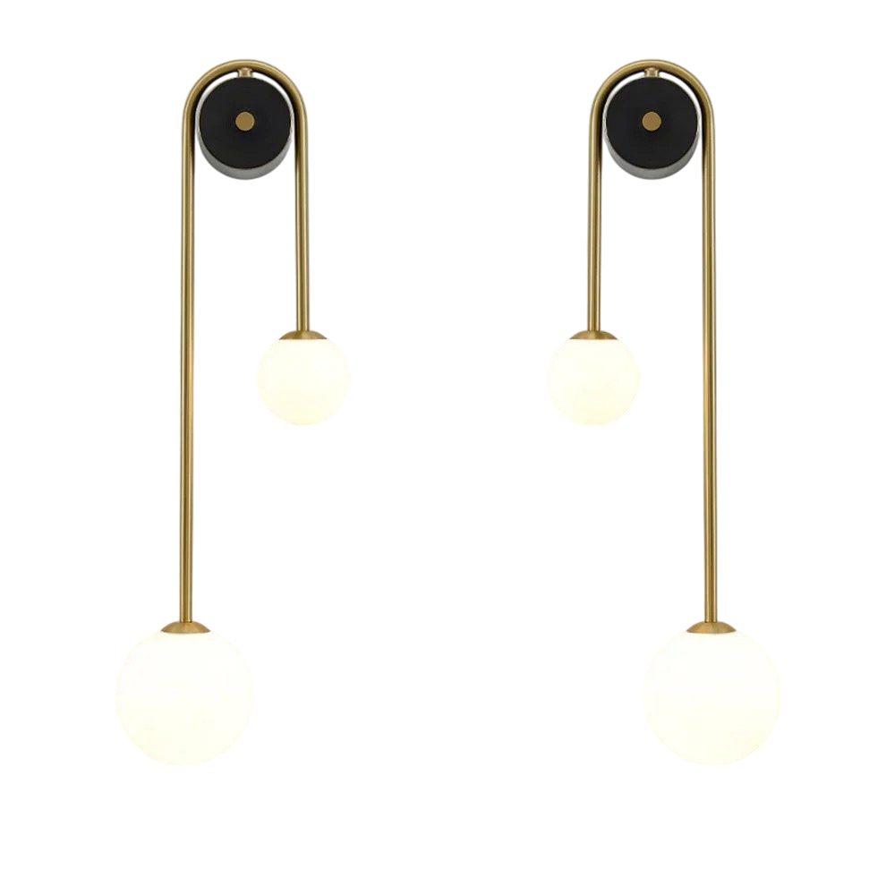 Modern Brass Wall Light | Curved LED Sconce for Bedroom and Living Room