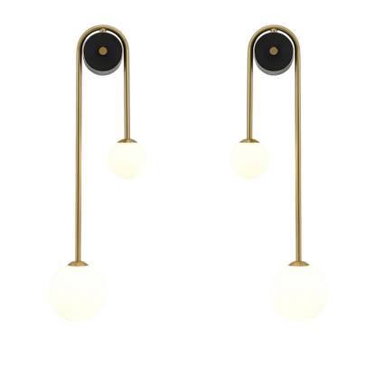 Modern Brass Wall Light | Curved LED Sconce for Bedroom and Living Room