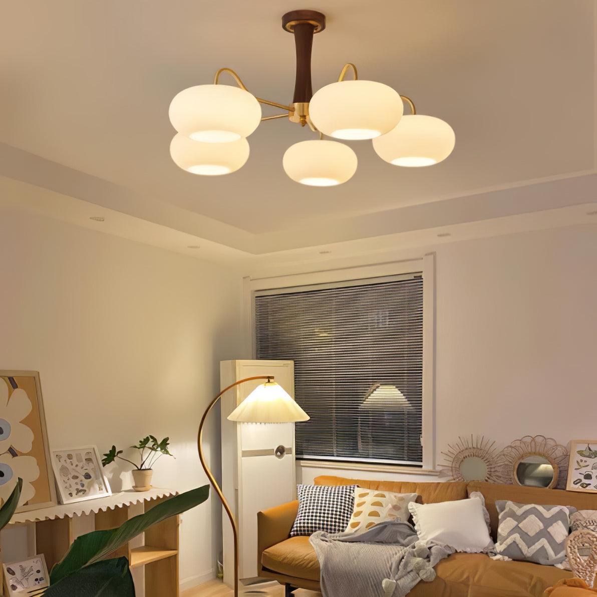 Wooden Chandelier Ceiling Lamp | Elegant Living Room and Bedroom Light Fixture