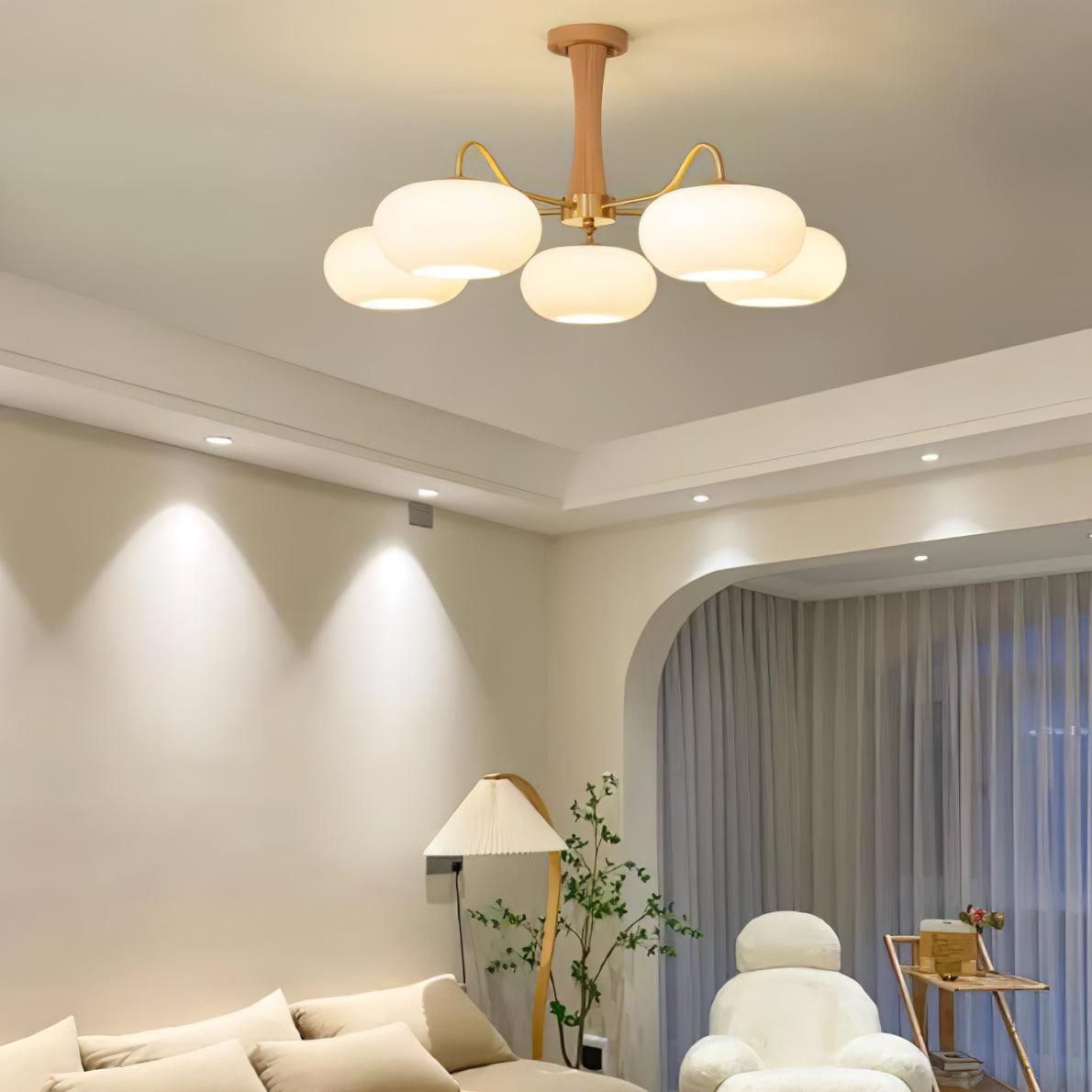 Wooden Chandelier Ceiling Lamp | Elegant Living Room and Bedroom Light Fixture