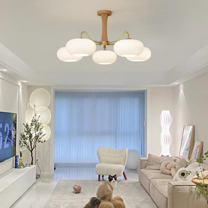 Wooden Chandelier Ceiling Lamp | Elegant Living Room and Bedroom Light Fixture