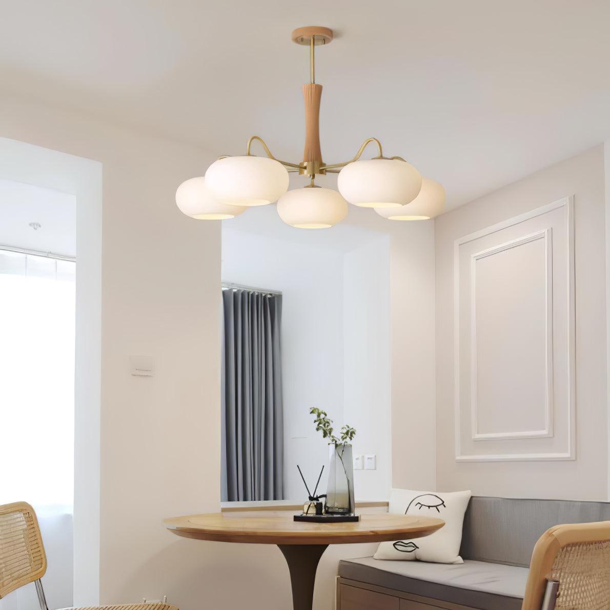 Wooden Chandelier Ceiling Lamp | Elegant Living Room and Bedroom Light Fixture