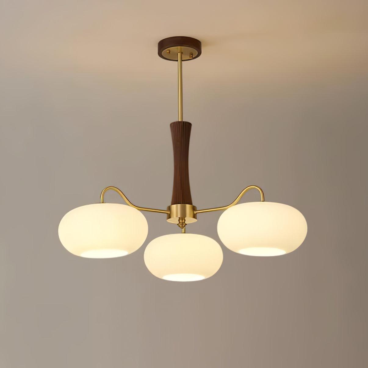 Wooden Chandelier Ceiling Lamp | Elegant Living Room and Bedroom Light Fixture
