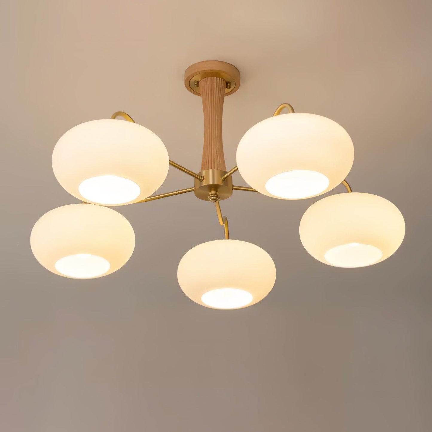 Wooden Chandelier Ceiling Lamp | Elegant Living Room and Bedroom Light Fixture