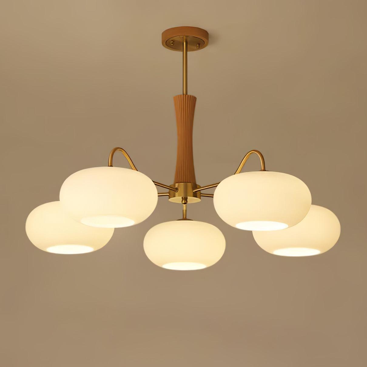Wooden Chandelier Ceiling Lamp | Elegant Living Room and Bedroom Light Fixture