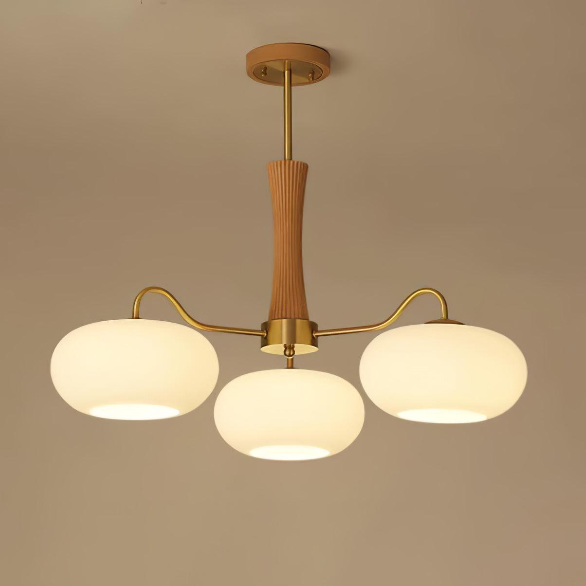 Wooden Chandelier Ceiling Lamp | Elegant Living Room and Bedroom Light Fixture