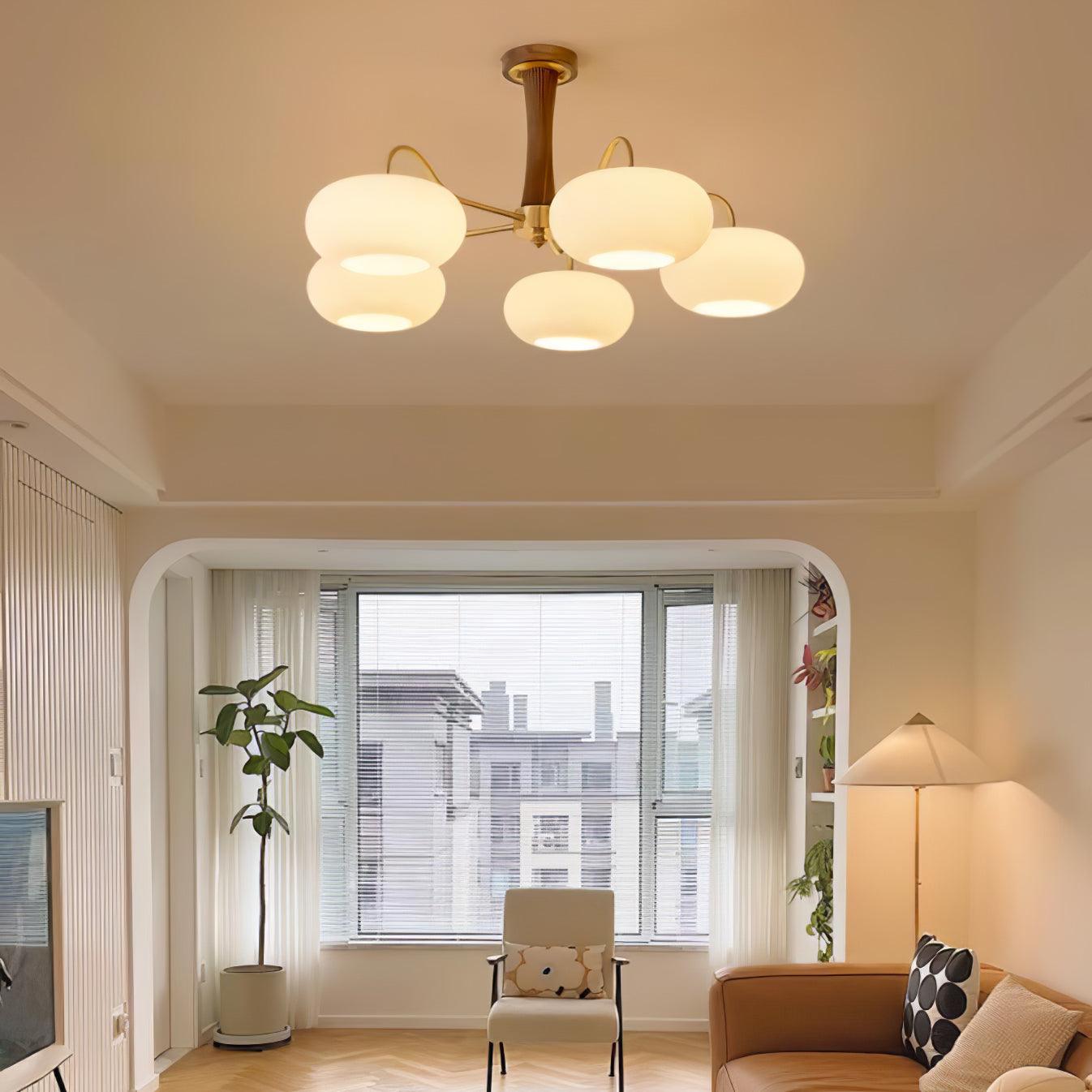 Wooden Chandelier Ceiling Lamp | Elegant Living Room and Bedroom Light Fixture