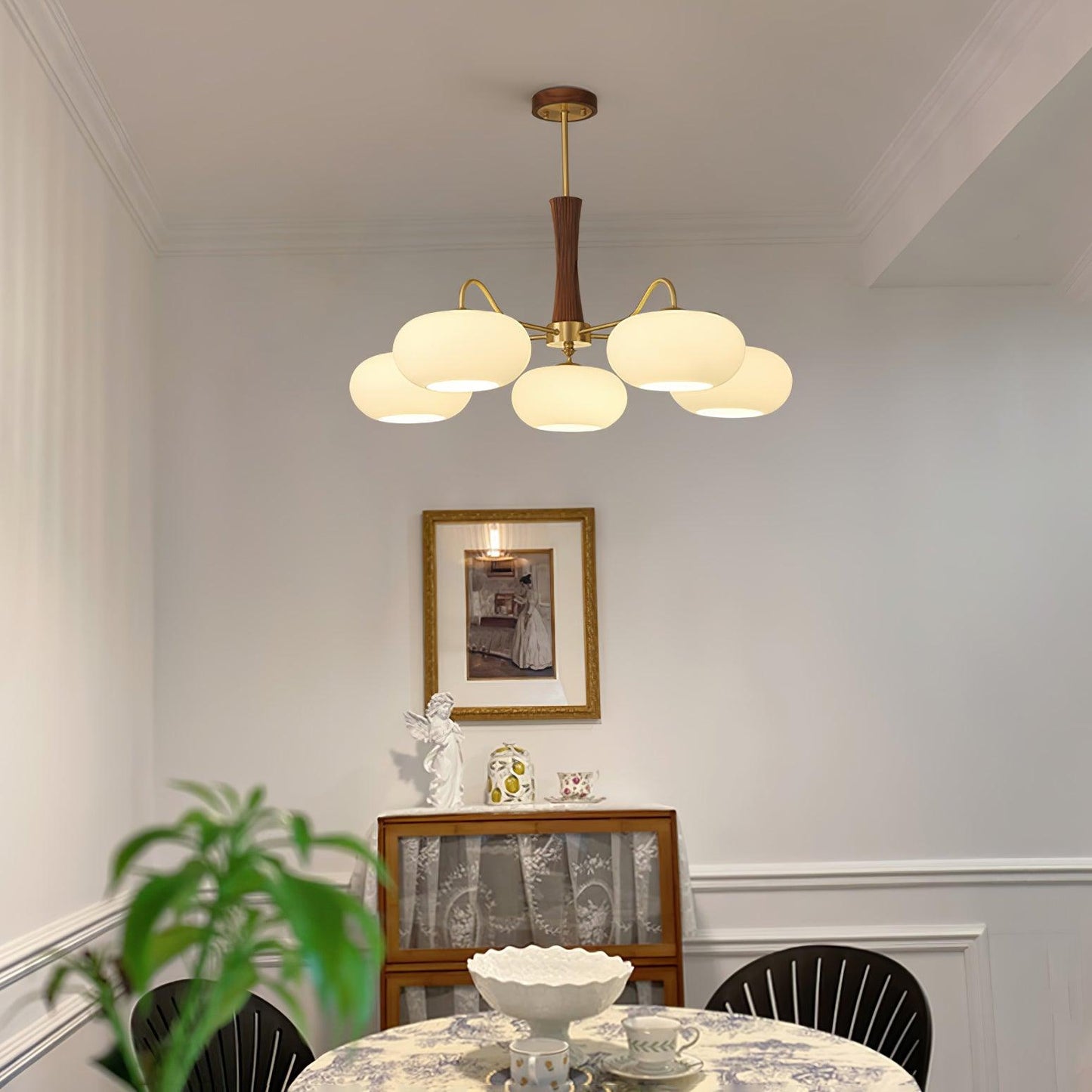 Wooden Chandelier Ceiling Lamp | Elegant Living Room and Bedroom Light Fixture