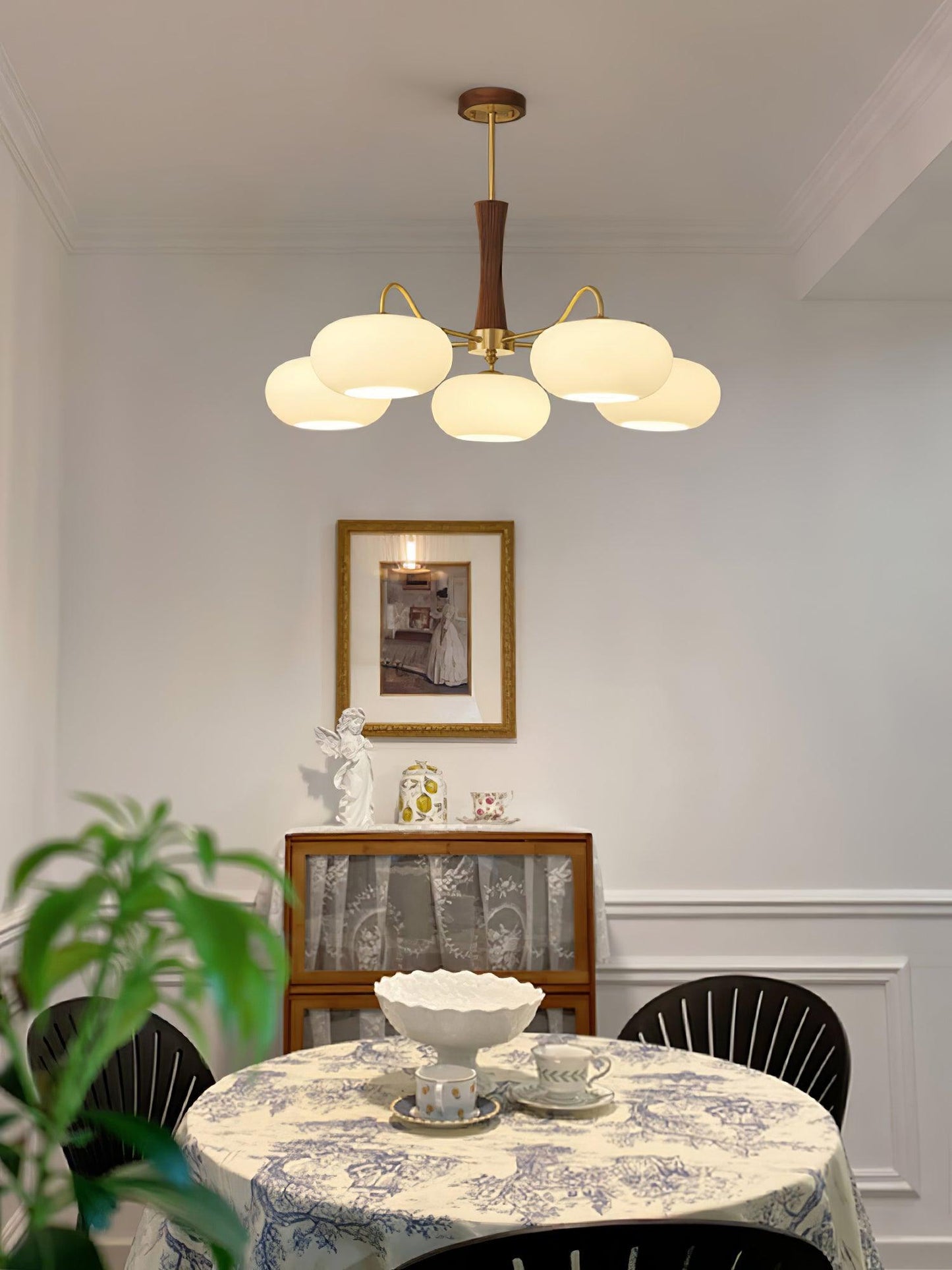 Wooden Chandelier Ceiling Lamp | Elegant Living Room and Bedroom Light Fixture