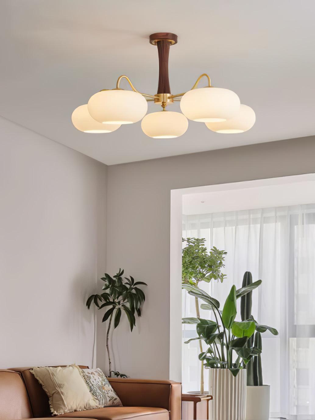 Wooden Chandelier Ceiling Lamp | Elegant Living Room and Bedroom Light Fixture