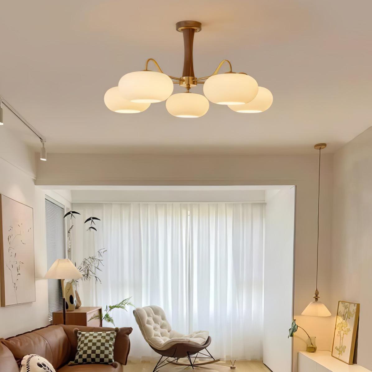 Wooden Chandelier Ceiling Lamp | Elegant Living Room and Bedroom Light Fixture