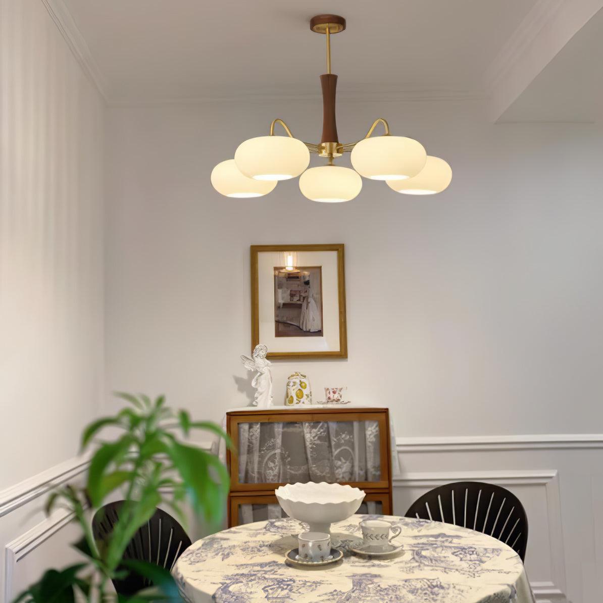 Wooden Chandelier Ceiling Lamp | Elegant Living Room and Bedroom Light Fixture
