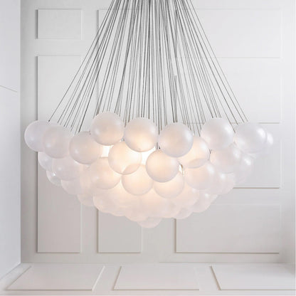 Modern Frosted Glass Ball Chandelier | Luxury Ceiling Lamp for Living Room & Bedroom