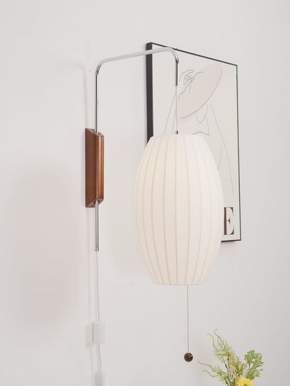 Modern Wall Lamp Sconce with Pull Cord | Adjustable Wall Light for Bedroom