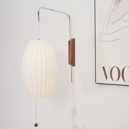 Modern Wall Lamp Sconce with Pull Cord | Adjustable Wall Light for Bedroom