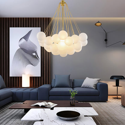 Modern Frosted Glass Ball Chandelier | Luxury Ceiling Lamp for Living Room & Bedroom