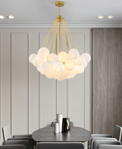 Modern Frosted Glass Ball Chandelier | Luxury Ceiling Lamp for Living Room & Bedroom
