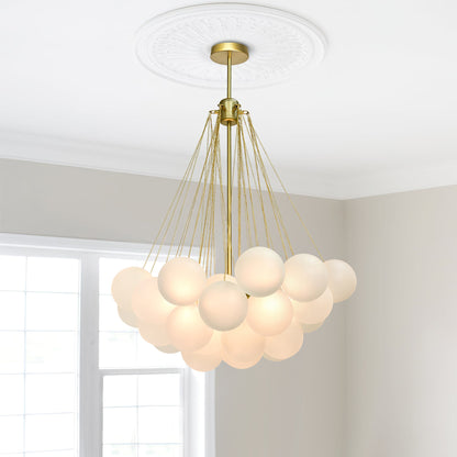 Modern Frosted Glass Ball Chandelier | Luxury Ceiling Lamp for Living Room & Bedroom
