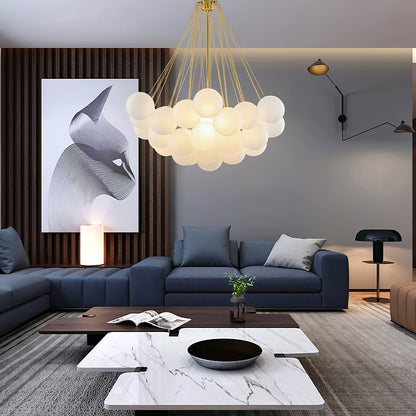 Modern Frosted Glass Ball Chandelier | Luxury Ceiling Lamp for Living Room & Bedroom