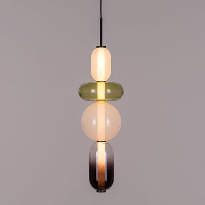 Coloured Glass Pendant Ceiling Lamp | Modern Chandelier Light for Dining and Living
