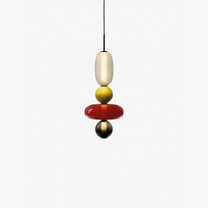 Coloured Glass Pendant Ceiling Lamp | Modern Chandelier Light for Dining and Living
