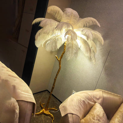 Luxury Feather Floor Lamp in Nordic Style | Decorative Standing Light for Living Room