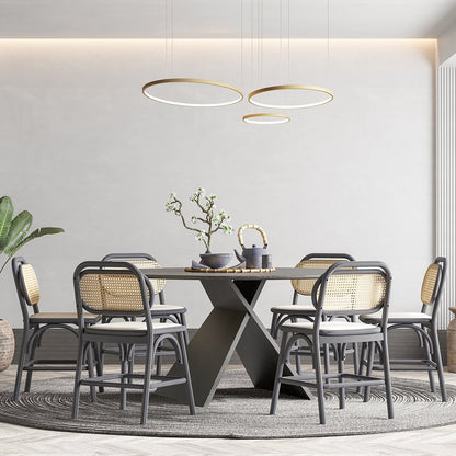 Modern LED Ring Chandelier | Contemporary Dimmable Dining Room Ceiling Light