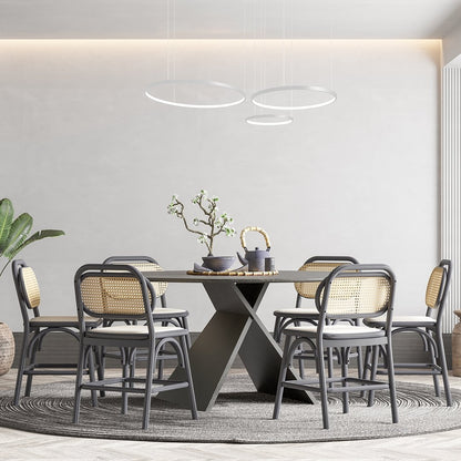 Modern LED Ring Chandelier | Contemporary Dimmable Dining Room Ceiling Light