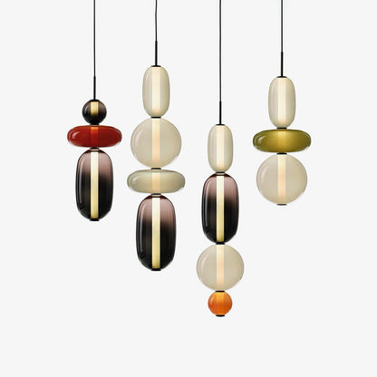 Coloured Glass Pendant Ceiling Lamp | Modern Chandelier Light for Dining and Living