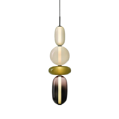 Coloured Glass Pendant Ceiling Lamp | Modern Chandelier Light for Dining and Living