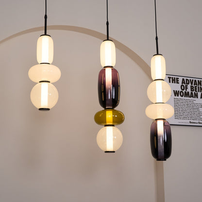 Coloured Glass Pendant Ceiling Lamp | Modern Chandelier Light for Dining and Living
