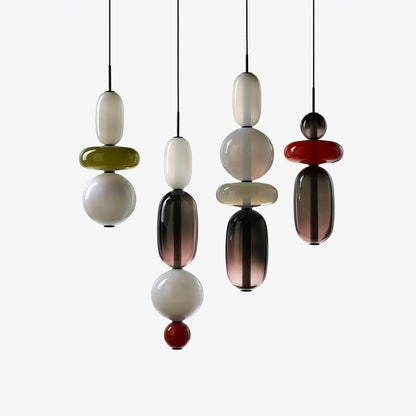 Coloured Glass Pendant Ceiling Lamp | Modern Chandelier Light for Dining and Living