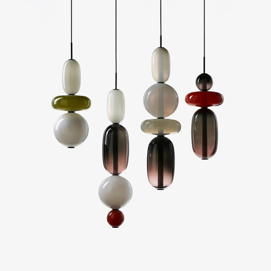 Coloured Glass Pendant Ceiling Lamp | Modern Chandelier Light for Dining and Living